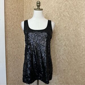 VTG Y2K Black Sequin Party Top